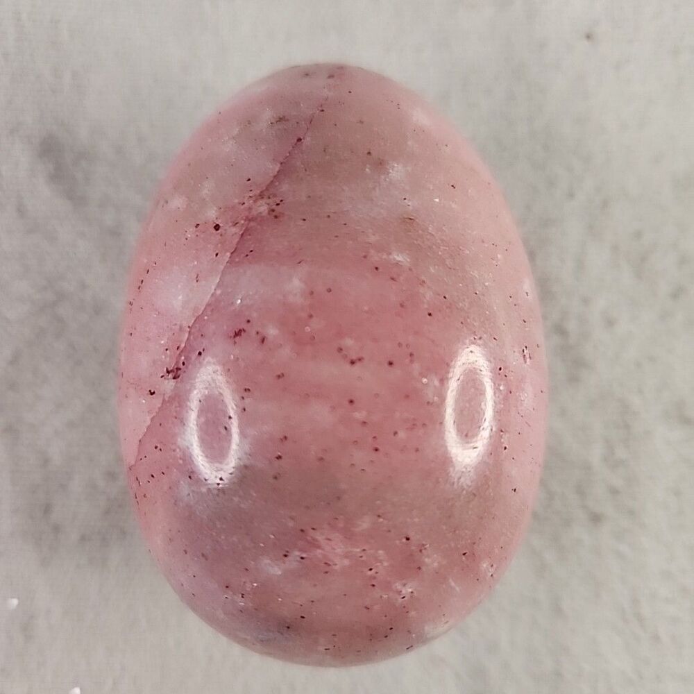 Egg Alabaster Marble Stone Decoration Pink Paperweight #646372 VTG Dollar Tree